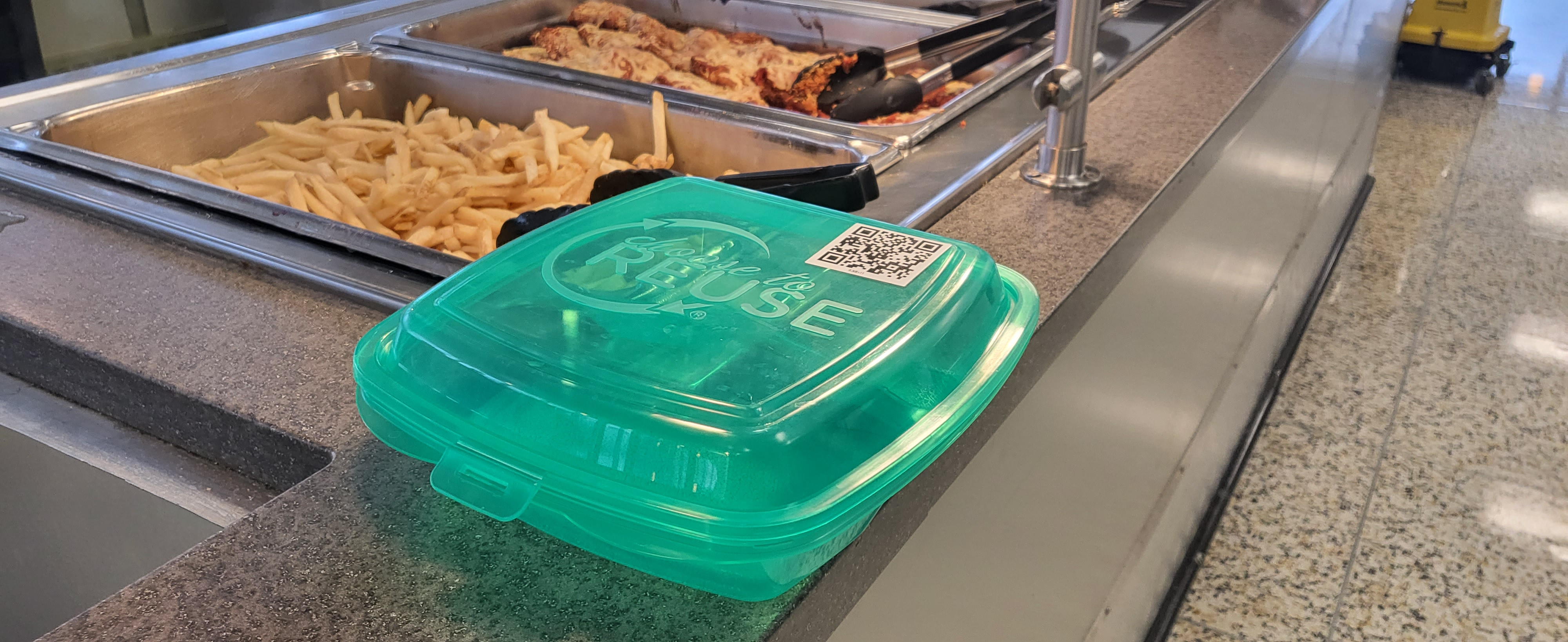 Reusable containers in, BYO mugs out during COVID dining services  operations