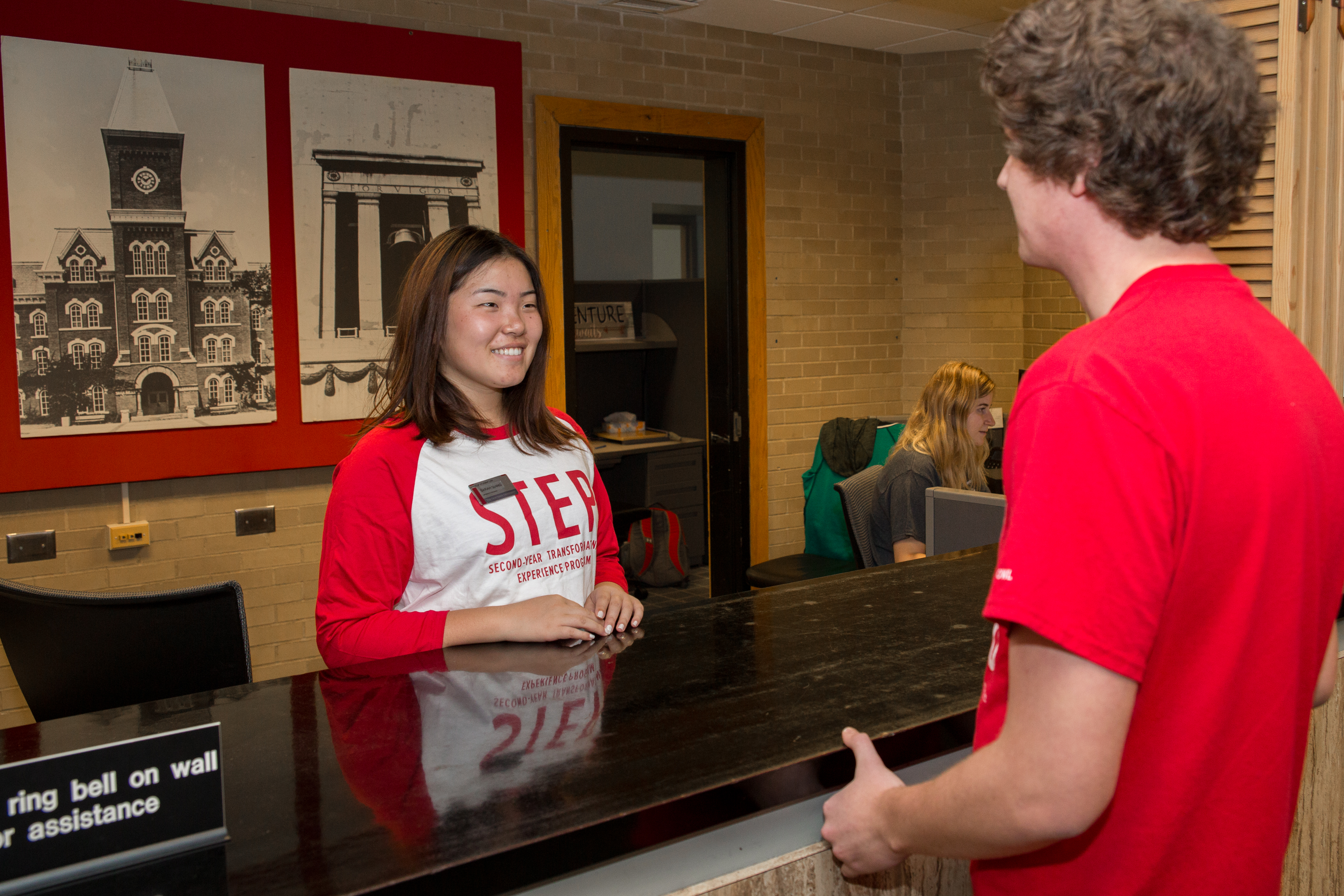Students working in Residence Life