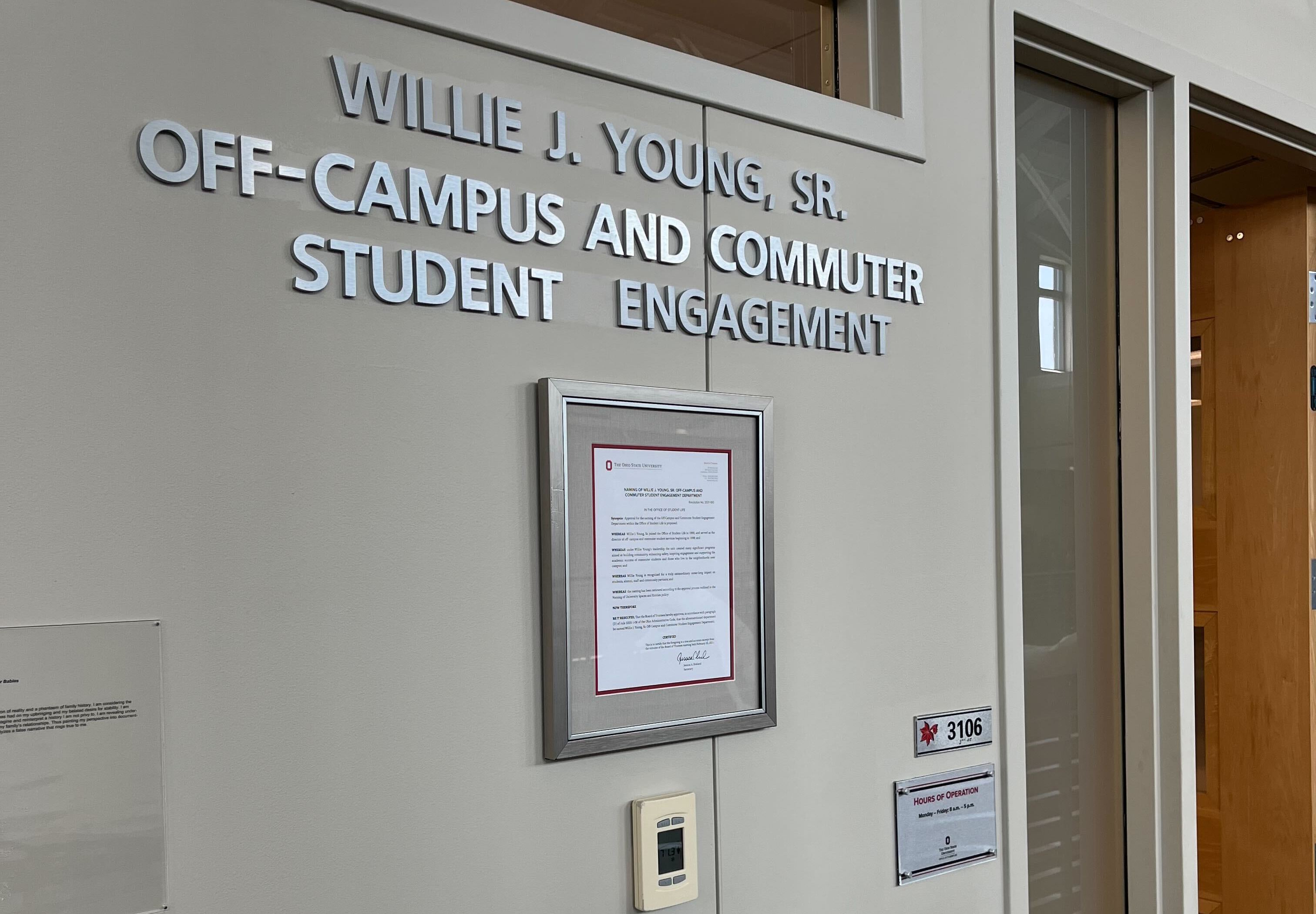 Off-Campus and Commuter Student Engagement office, located on the third floor of the Ohio Union