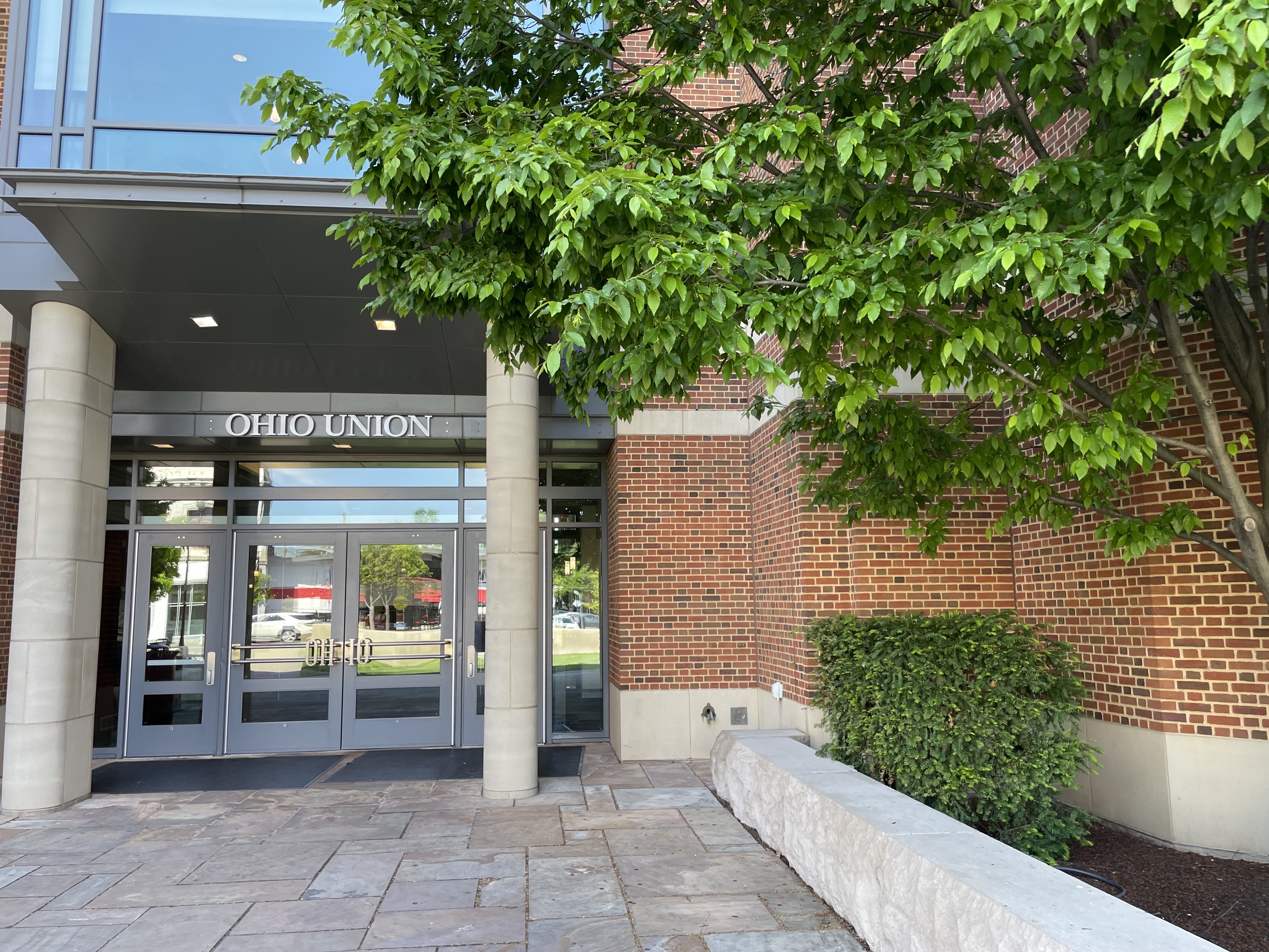 Exterior of the Ohio Union east entrance.