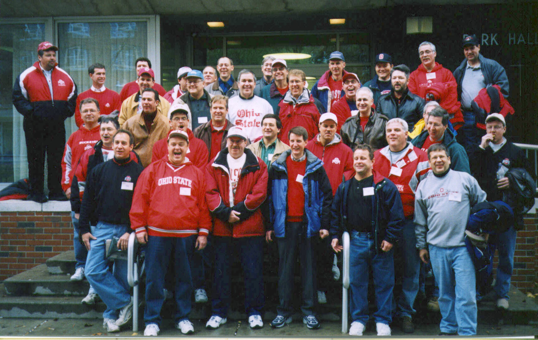 Park Ten residents gather for a reunion photo.
